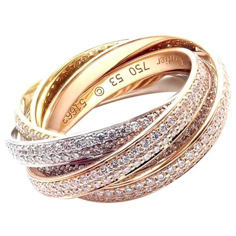 cartier ring 3 color|cartier 3 tone ring.